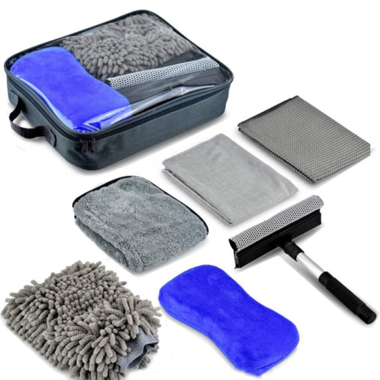 6 PCS / Set Car Wash Glove Sponge Scraper