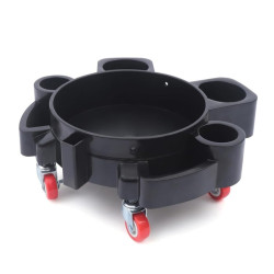 Multifunctional Cleaning Bucket Pulley Base Car Wash Mobile Stool(Black)