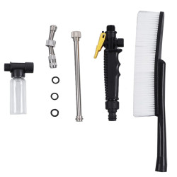 High Pressure Car Wash Nozzle Soft Bristle Long Handle Brush Foam Bottle Tool Set, Specification: Set 2
