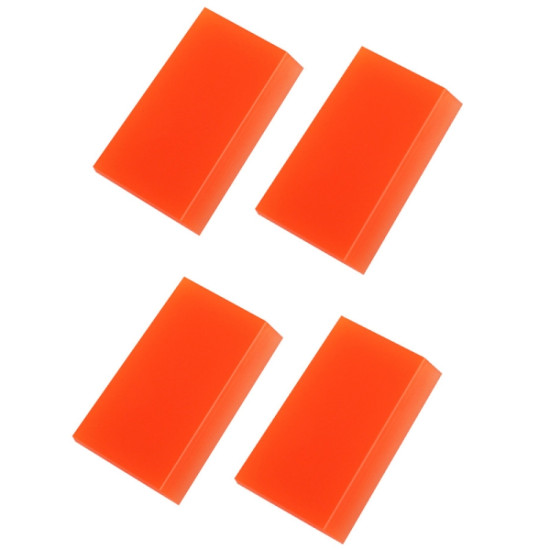 4pcs Car Cleaning Glass Water Film Soft Rubber Scraper, Color: Short Orange