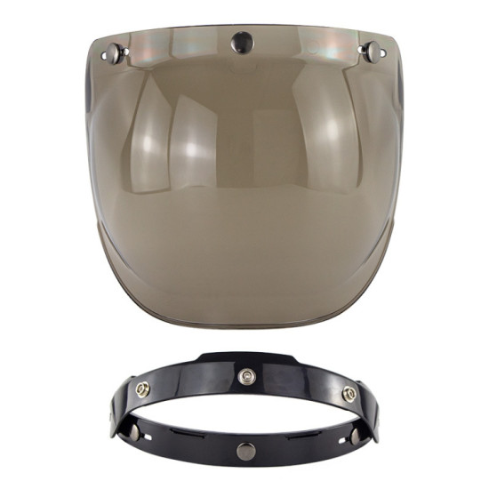Motorcycle Helmet Three-Button Windproof Lens With Bracket(Light Tea)