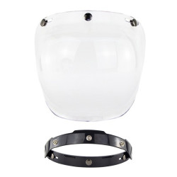 Motorcycle Helmet Three-Button Windproof Lens With Bracket(Transparent)