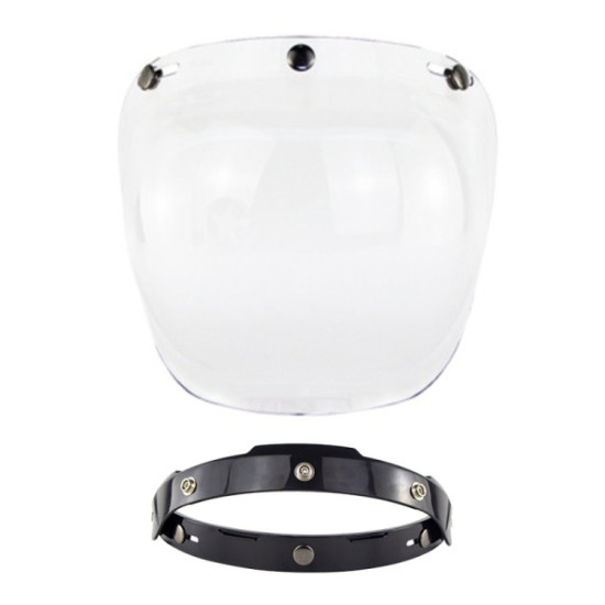 Motorcycle Helmet Three-Button Windproof Lens With Bracket(Transparent)