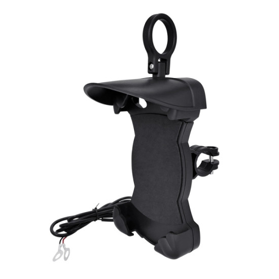 Motorcycle Sunshade Rainproof Mobile Phone Holder, Shape: Charging Handlebar Holder 18W (QC3.0)