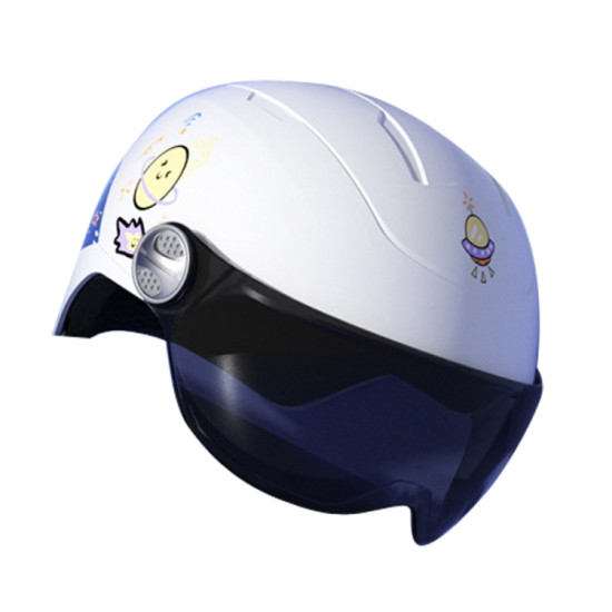 Tea Color Short Lens Children Anti-Fall Safety Helmet Cartoon Electric Car Summer Helmet(Peach Pink-Dinosaurs)