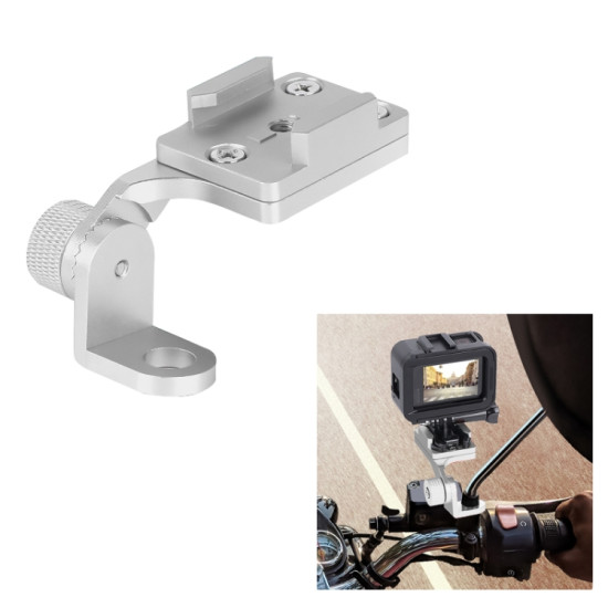 RUIGPRO Motorcycle Handlebar Alloy Phone Bracket for GoPro, Insta360, DJI and Other Action Cameras(Silver)
