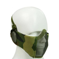 WoSporT Half Face Metal Net Field Ear Protection Outdoor Cycling Steel Mask(Jungle Camouflage)