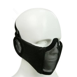 WoSporT Half Face Metal Net Field Ear Protection Outdoor Cycling Steel Mask(Black)