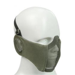 WoSporT Half Face Metal Net Field Ear Protection Outdoor Cycling Steel Mask(Grey)