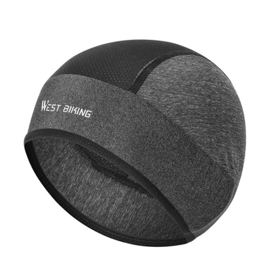 WEST BIKING Summer Riding Ice Silk Cap Windproof Hood Thin Inner Cap Breathable And Quick-Drying Helmet Lining Cap, Size: One Size(Gray)