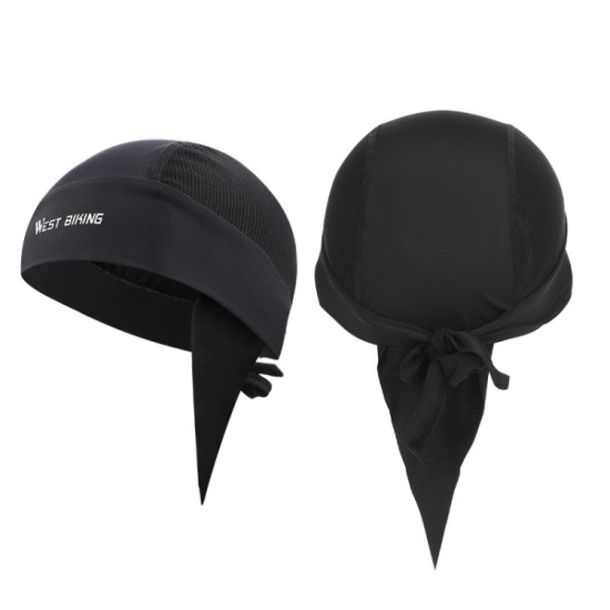 West Biking Summer Ice Silk Pirate Cap Riding Cap Men And Women Outdoor Windproof Sunscreen Headgear, Size: Free Size(Triangle Towel Black)