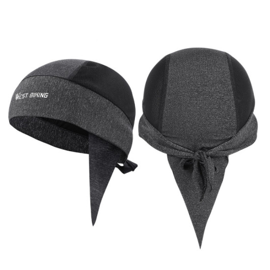 West Biking Summer Ice Silk Pirate Cap Riding Cap Men And Women Outdoor Windproof Sunscreen Headgear, Size: Free Size(Triangle Towel Gray)