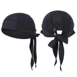 West Biking Summer Ice Silk Pirate Cap Riding Cap Men And Women Outdoor Windproof Sunscreen Headgear, Size: Free Size(Tying Rope Black)