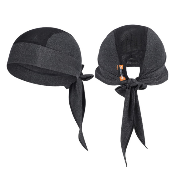 West Biking Summer Ice Silk Pirate Cap Riding Cap Men And Women Outdoor Windproof Sunscreen Headgear, Size: Free Size(Tying Rope Gray)