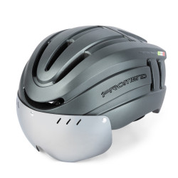PROMEND TK-12H15 Mountain Bike USB Magnetic Goggles Helmet With Warning Light, Size: L(Titanium Gray)