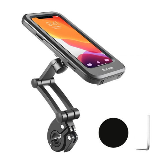 WEST BIKING Bicycle Riding Waterproof and Shockproof Phone Bracket, Style: Raise Handlebar