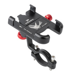 PROMEND SJJ-297 Aluminum Alloy Rotation Adjustable Bicycle Mobile Phone Bracket(Black)