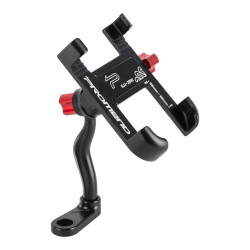 PROMEND Aluminum Alloy Cell Phone Holder Adjustable Angle Rotating Motorcycle Navigation Support, Style: SJJ-299E Rearview Mirror Black