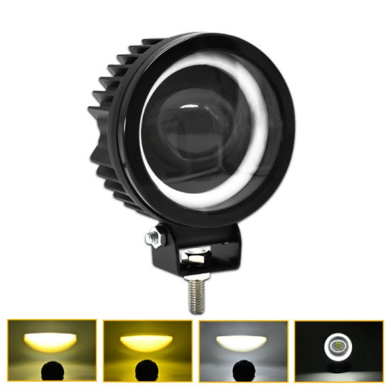 S15 Motorcycle Round Fisheye Lens Spotlight(Black)