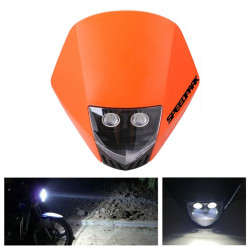 Speedpark For KTM Cross-country Motorcycle LED Headlight Grimace Headlamp Assembly(Orange + Black)