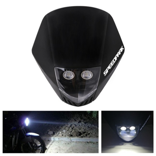 Speedpark For KTM Cross-country Motorcycle LED Headlight Grimace Headlamp Assembly(Black)