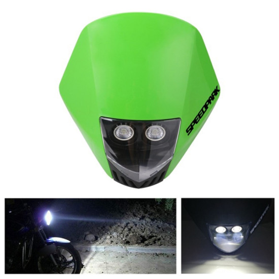 Speedpark For KTM Cross-country Motorcycle LED Headlight Grimace Headlamp Assembly(Green + Black)