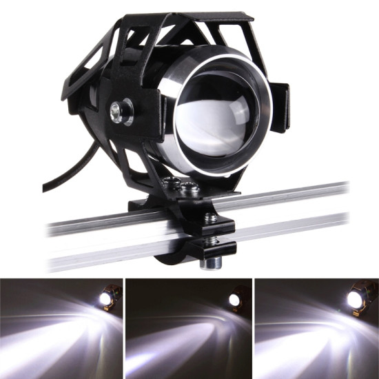 U5 12V 3000LM LED Life Waterproof Motorcycle Driving Light Headlamp with Bright Light & Soft Light & Cool Flash Light Mode(White Light)