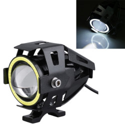 U7 10W 1000LM LED Waterproof IP67 Headlamp Light with Angel Eyes Light for Motorcycle / SUV, DC 12V