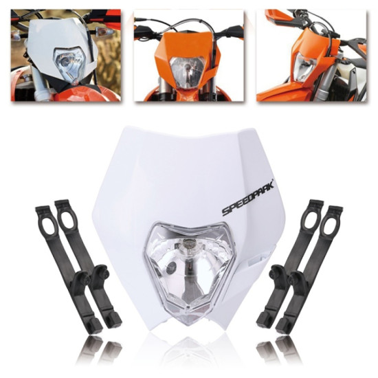 Speedpark Cross-country Motorcycle LED Headlight Grimace Headlamp for KTM (White)