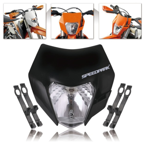 Speedpark For KTM Cross-country Motorcycle LED Headlight Grimace Headlamp (Black)