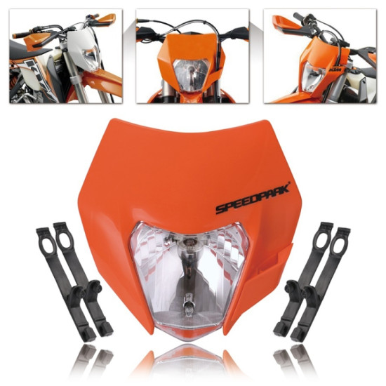 Speedpark For KTM Cross-country Motorcycle LED Headlight Grimace Headlamp (Orange)