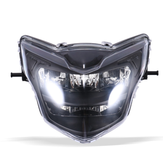 Motorcycle LED Retro Headlights LED Far Near Beam Lights For Yamaha LC135 V2-V6(Transparent Glass)