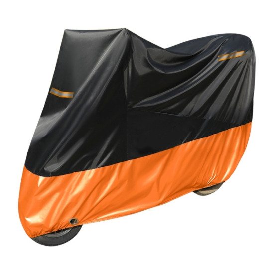 Oxford Cloth Motorcycle Electric Car Sun Protection Rain Cover, Specification: XXL(Black Orange)