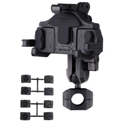MOTOSLG Crab Motorcycle Phone Clamp Bracket O-Type Rear Mirror Mount(Black)