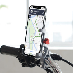 WUPP CS-896A1 Multi-function Motorcycle Aluminum Alloy Mobile Phone Holder(Silver)