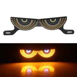 Motorcycle License Plate Screw Light Universal Decorative Accessory Headlight for Customization, Spec: Semicircular Light White Yellow Flashing
