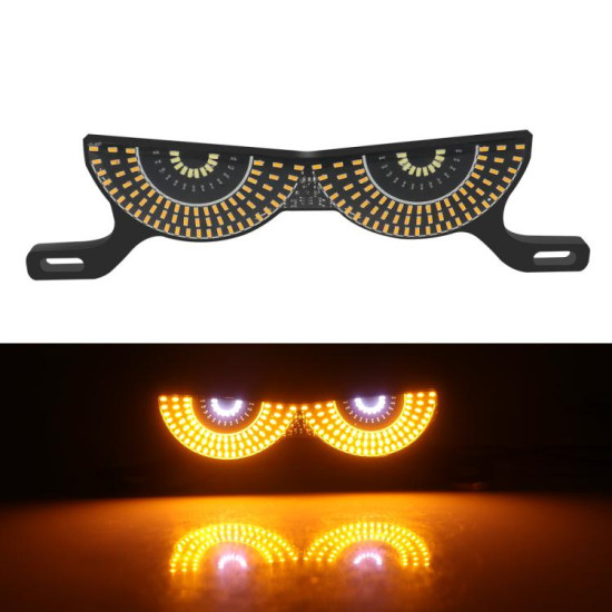 Motorcycle License Plate Screw Light Universal Decorative Accessory Headlight for Customization, Spec: Semicircular Light White Yellow Flashing