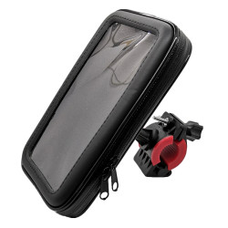 Outdoor Riding Motorcycle Bicycle Waterproof Mobile Phone Bracket, Style: Bicycle 6.3 inch Black