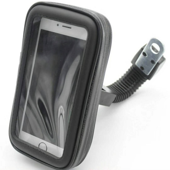 Outdoor Riding Motorcycle Bicycle Waterproof Mobile Phone Bracket, Style: Motorcycle 5.5 inch Black