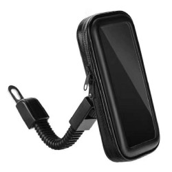 Outdoor Riding Motorcycle Bicycle Waterproof Mobile Phone Bracket, Style: Motorcycle 6.3 inch Black