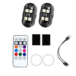 Wireless Remote-Controlled Motorcycle LED Flashing Taillight For Retrofitting, Specification: 2 Lights(Boxed)