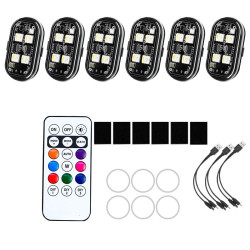 Wireless Remote-Controlled Motorcycle LED Flashing Taillight For Retrofitting, Specification: 6 Lights(Boxed)