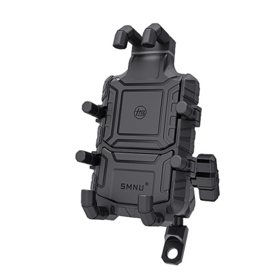 SMNU SM051 Motorcycle Shock Absorption Riding Phone Navigation Bracket(Black Crooked Mouth)