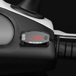 Motorcycle Multi-functional 2 in 1 Digital Display Voltmeter + Electronic Clock, 6-30V IP67 (Red Light)