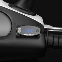Motorcycle Multi-functional 2 in 1 Digital Display Voltmeter + Electronic Clock, 6-30V IP67 (Blue Light)