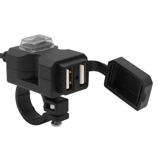 Motorcycle Waterproof 3.1A Dual USB Fast Charger Adapter with Switch