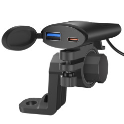 Motorcycle PD+USB Fast Charging Mobile Phone Charger Rearview Mirror Extension Bracket