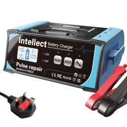 12V/24V Car Battery Charger Intelligent Pulse Lead-acid Battery Repair, Specification: UK Plug