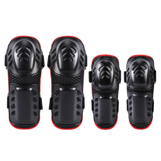 SULAITE Porous Knee And Elbow Pads Anti-Seismic Protection Anti-Fall Roller Skating Ski Bike Protective Gear, Specification: Free Size(Black Red)