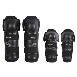 SULAITE Anti-Seismic Competition Outdoor Sports Strong Shell Protective Gear, Specification: Free Size(Black Knee Pads+Elbow Pads)